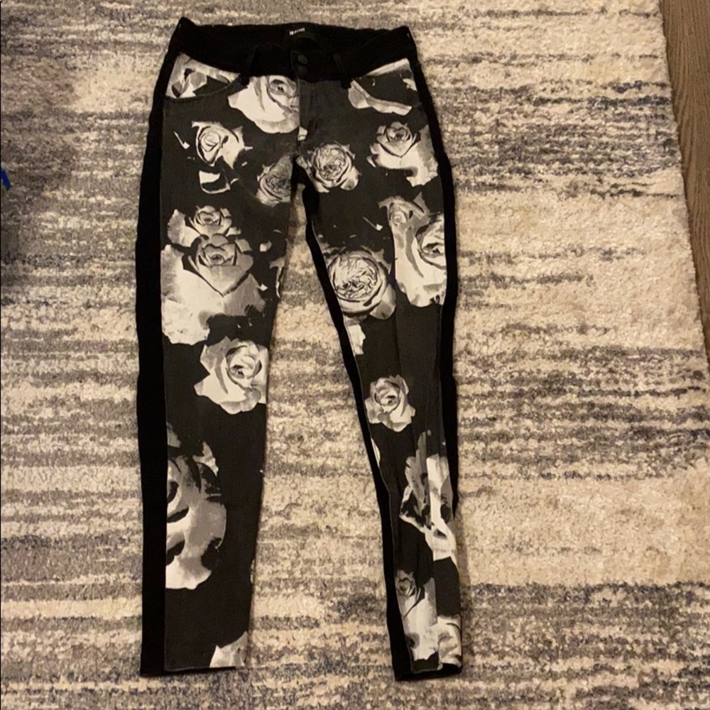 Hudson black and flower jeans